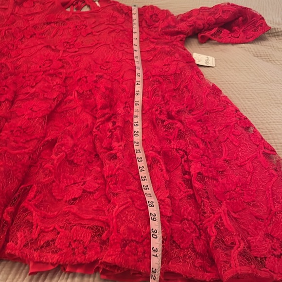 ❤️ NWT Free People LE FLEUR Floral Lace Babydoll Swing Mini Dress in Red. NWT. M - Picture 7 of 11